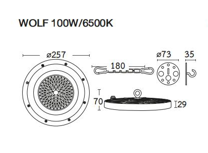 DI-BEC LED HIGHBAY WOLF 100W