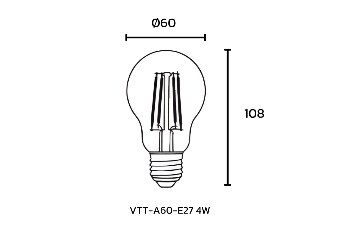 DI BEC หลอดไฟ VINTAGE 4W VTT-A60-E27