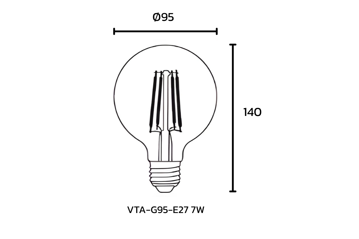 DI BEC หลอดไฟ VINTAGE 7W VTA-G95 E27