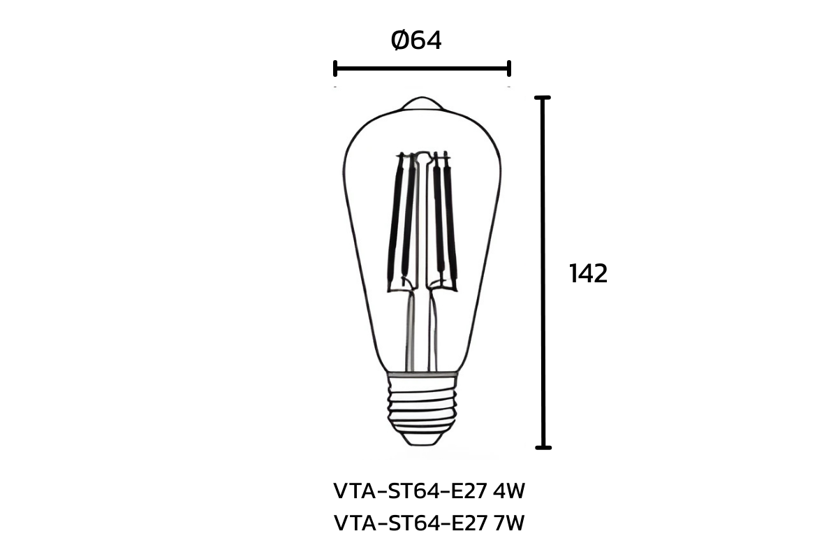 DI BEC หลอดไฟ VINTAGE 7W VTA-ST64 E27