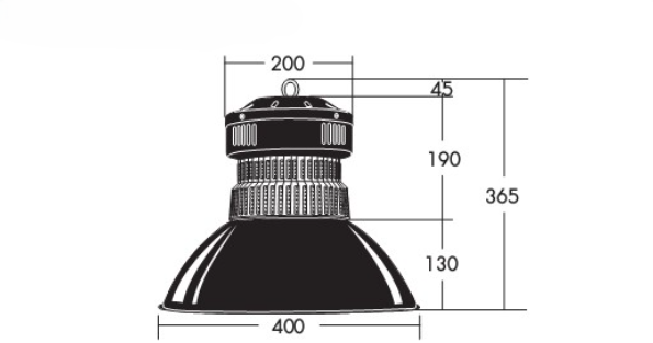 DI-NEOX โคมไฮเบย์ LED Premium Black 100W