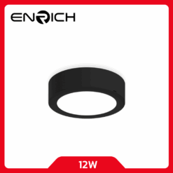 ENRICH ดาวน์ไลท์LED 12W สีดำหน้ากลม Easy-O