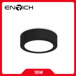 ENRICH ดาวน์ไลท์LED 18W สีดำหน้ากลม Easy-O