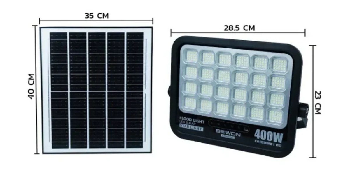 ID BEWON สปอร์ตไลท์ โซล่าเซลล์ 400W STARLIGHT