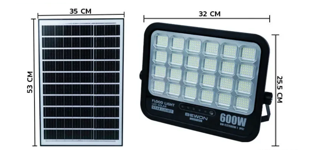 ID BEWON สปอร์ตไลท์ โซล่าเซลล์ 600W STARLIGHT