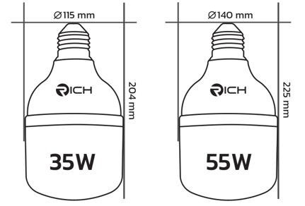 หลอดLED T-Bulb รุ่น Lucky 35-55w