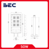 โคมไฟถนนโซล่าเซลล์ LED BEC รุ่น BERLIN 50W 2