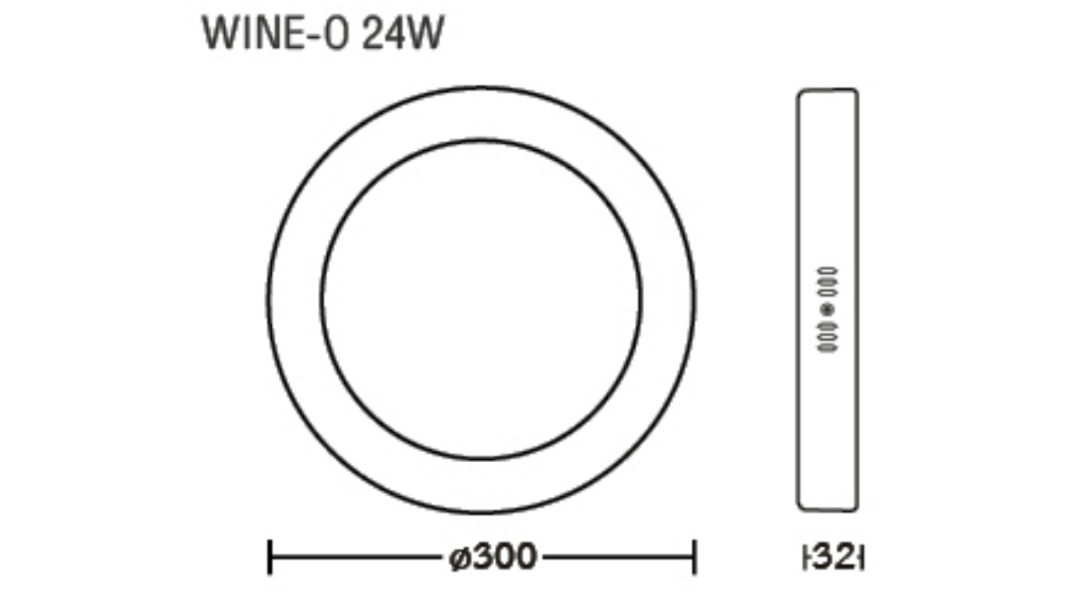 DI BEC LED Downlight ติดลอย 24W Wine-O (หน้ากลม)
