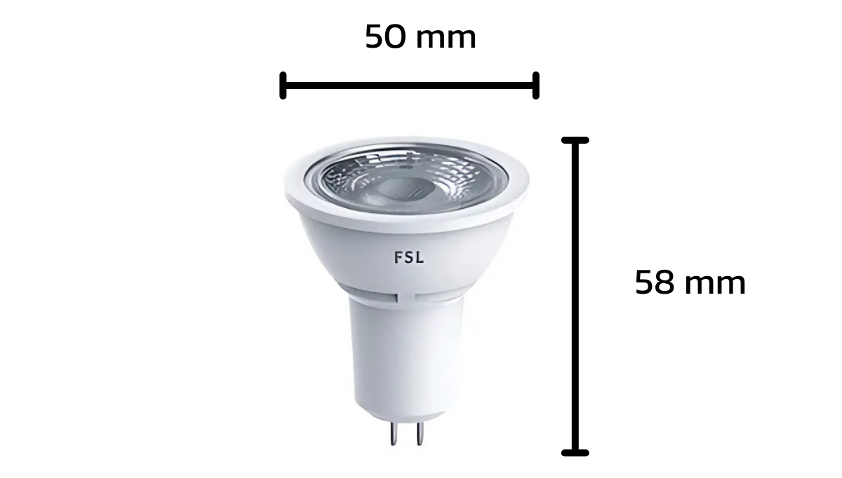 DI FSL หลอดไฟ LED MR16 220V Dimmable 5.5W