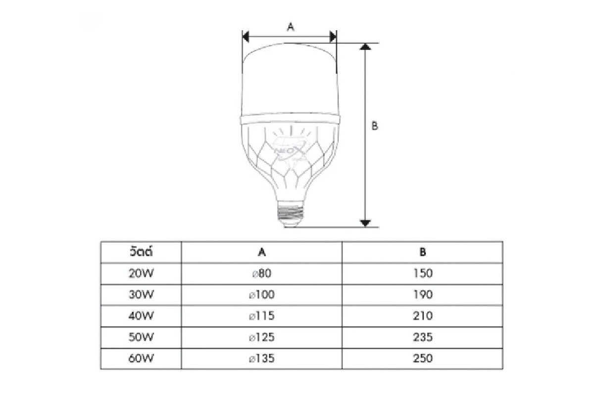 DI NEOX หลอดไฟ BULB LED 50W DIAMOND