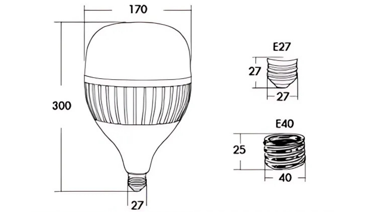 DI NEOX หลอดไฟ LED Bulb High Power 150W Silver