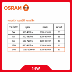 Alternative view of OSRAM หลอดไฟ LED 14W รุ่น ECO CLASSIC