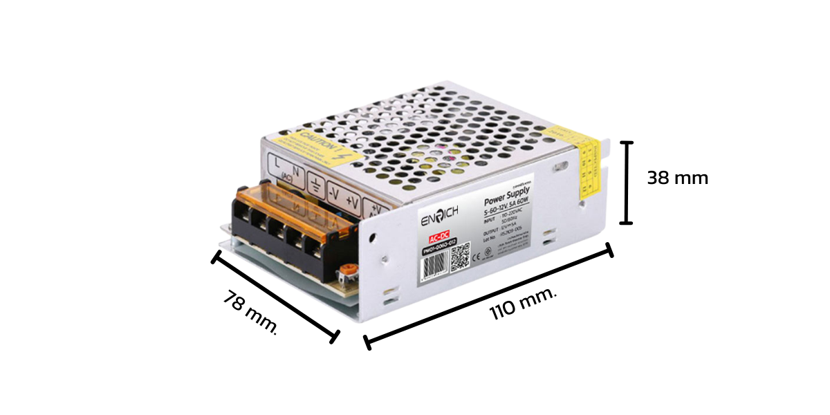 DI ENRICH สวิทชิ่ง พาวเวอร์ซัพพลาย12V 5A 60W