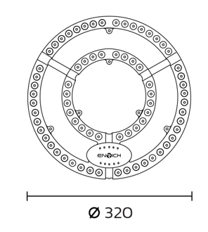 ขนาด ENRICH โคมไฟเพดาน ชุดกึ่งดวงโคม LED 48W รุ่น CIRCLE