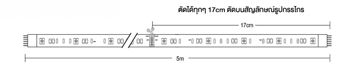 ขนาด BEC ไฟเส้น LED รุ่น EVA 24W