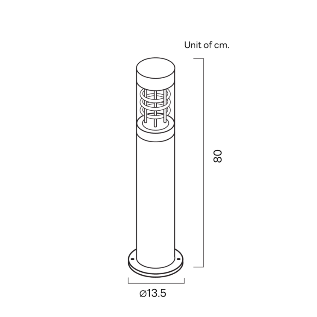 ขนาดโคมไฟสนาม รุ่น SL-11-20640F-BK