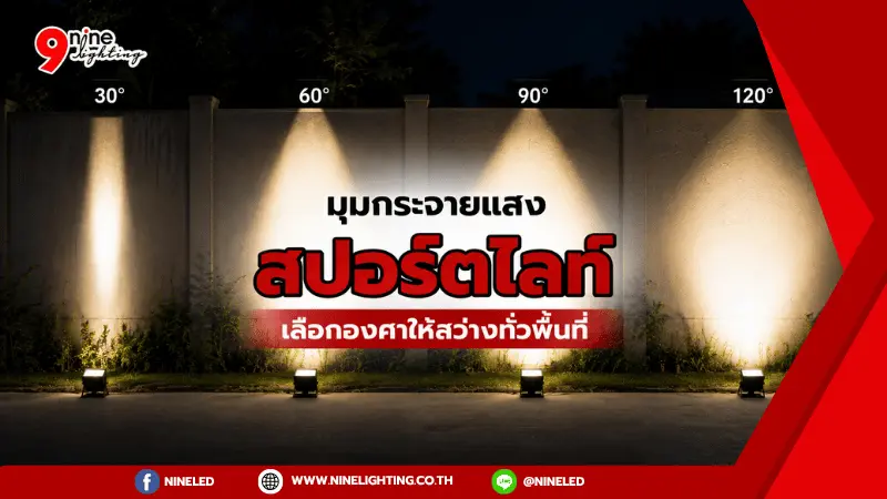 สปอร์ตไลท์แต่ละมุมกระจายแสง